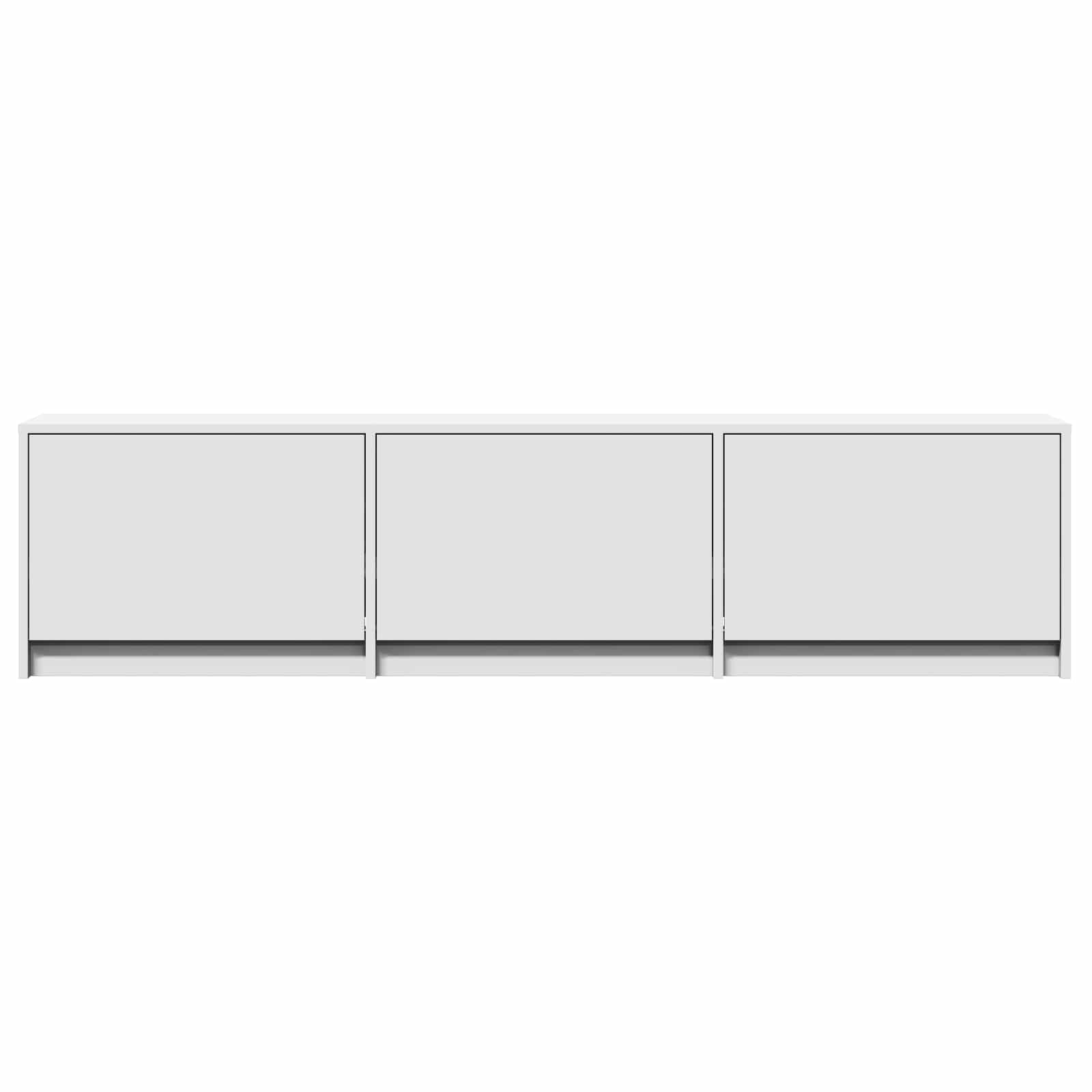 TV-bord med LED med LED Hvid 165 x 34 x 40 cm Konstrueret træ