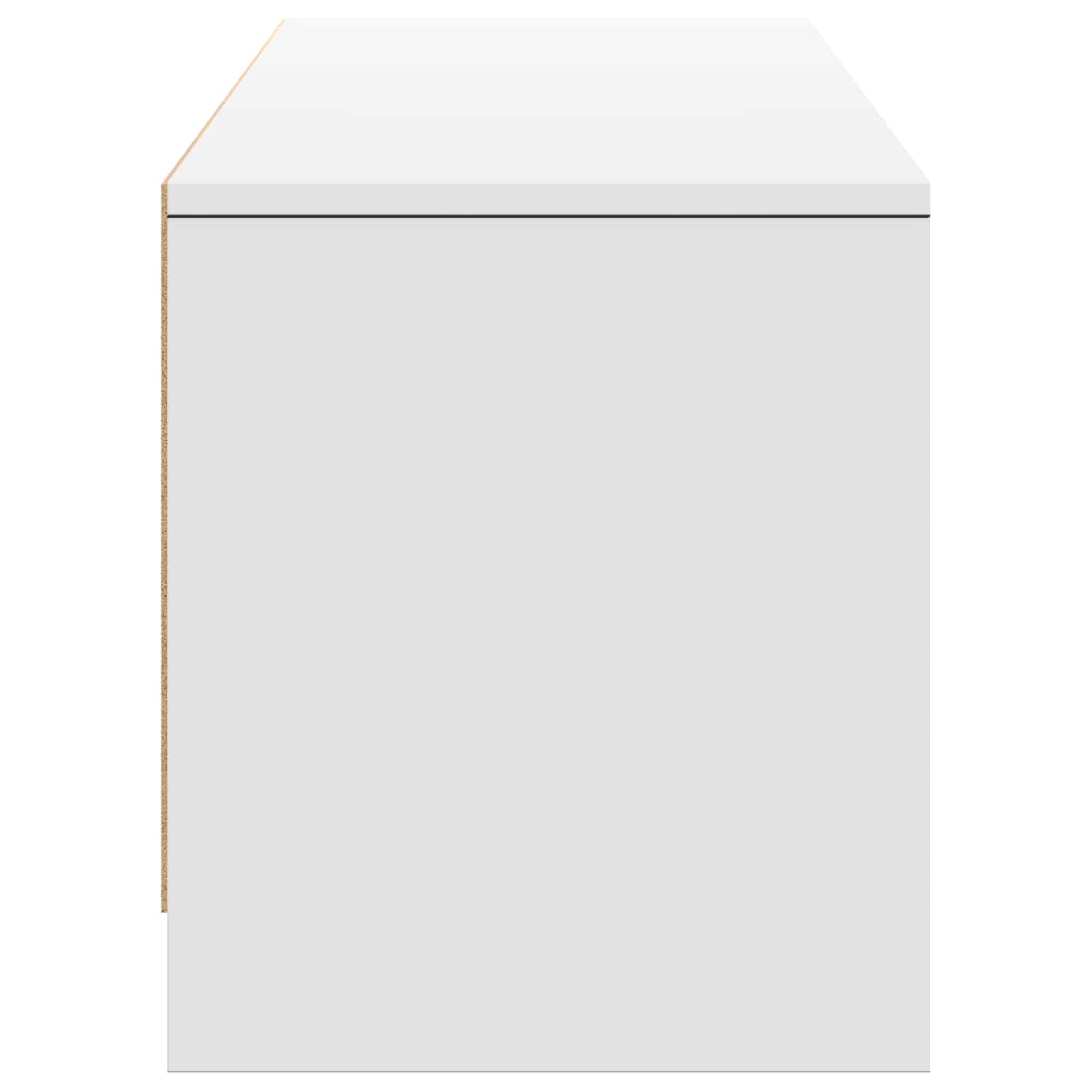 TV-bord med LED med LED Hvid 165 x 34 x 40 cm Konstrueret træ