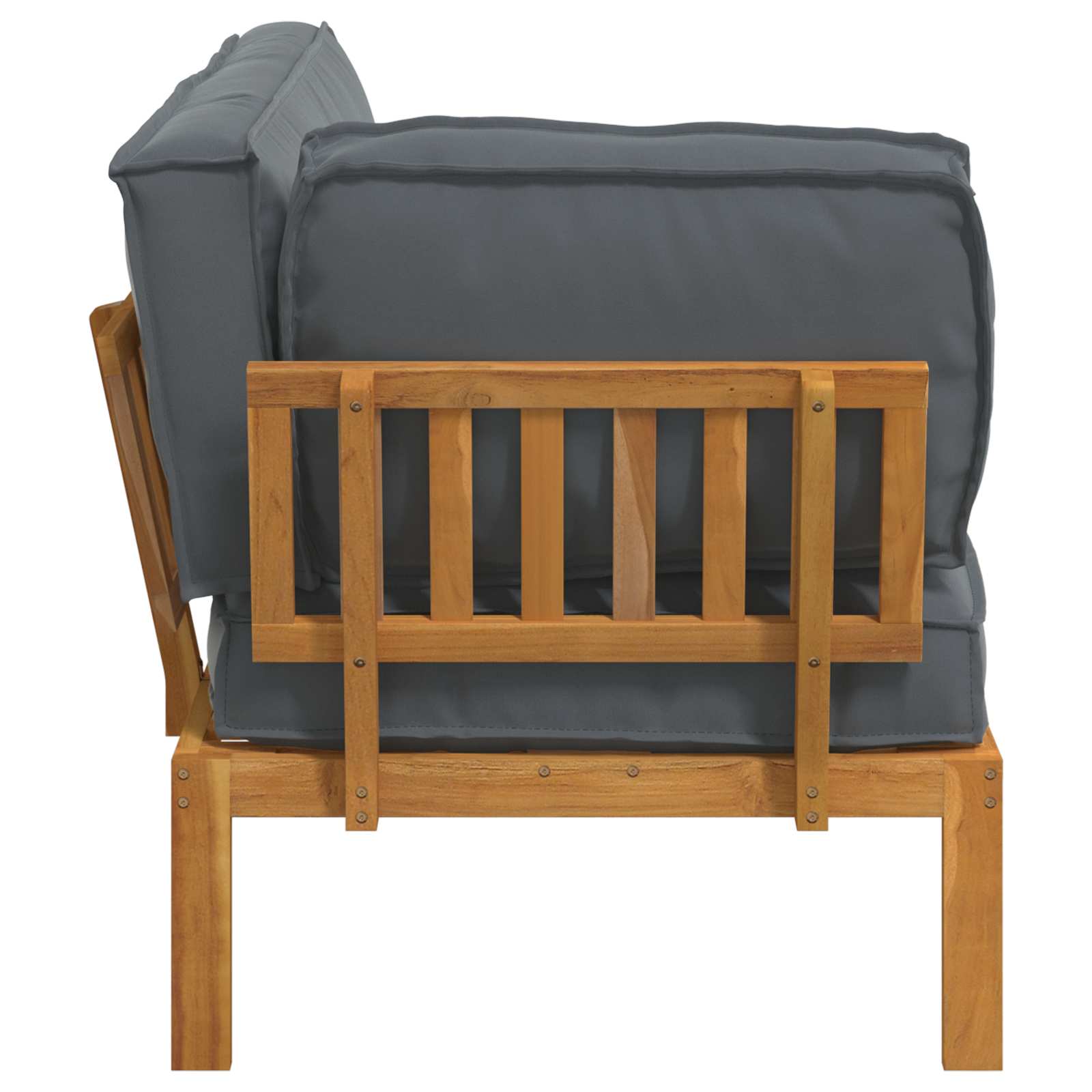 Sofa Sæt med pude Antracit 131,5 x 92 x 69 cm Massivt Akacietræ