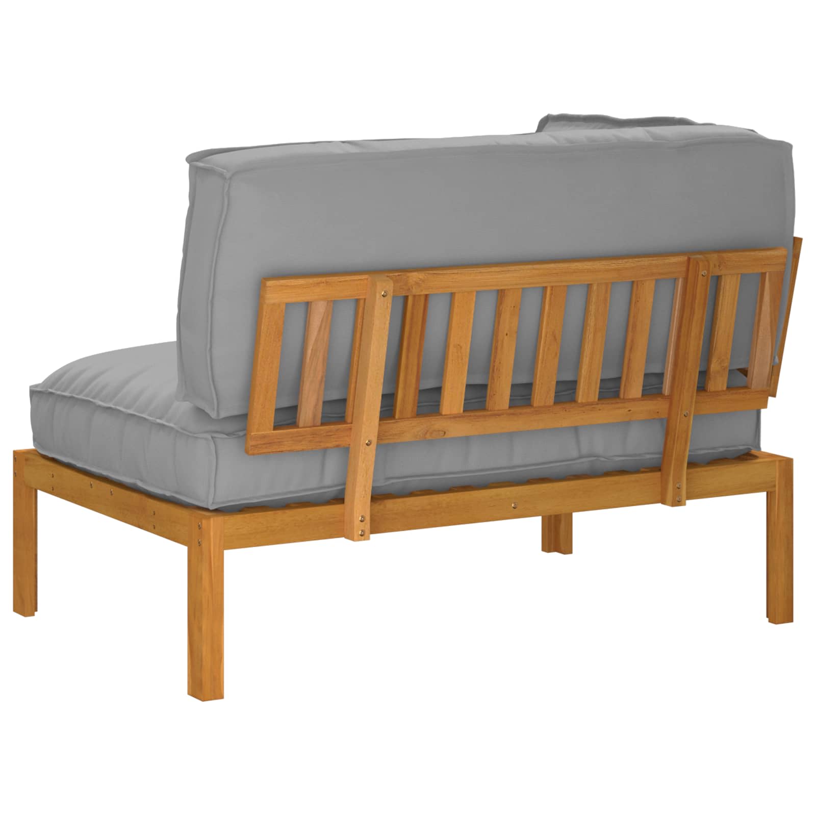 Sofa Sæt med pude Grå 131,5 x 92 x 69 cm Massivt Akacietræ