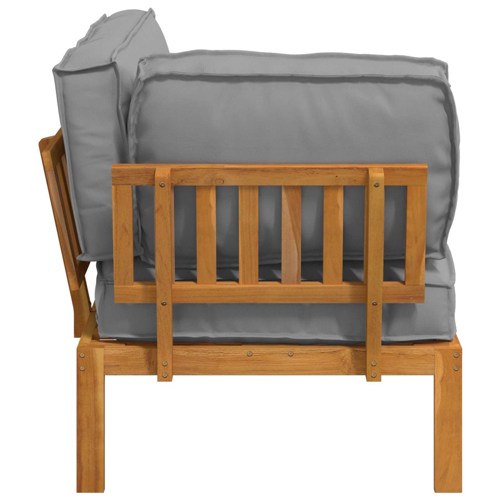 Sofa Sæt med pude Grå 131,5 x 92 x 69 cm Massivt Akacietræ