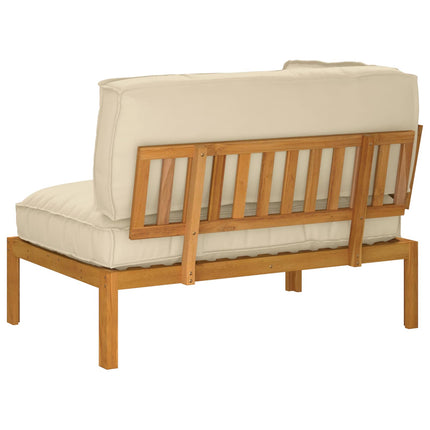 Sofa Sæt med pude Beige 133 x 92 x 69 cm Massivt Akacietræ