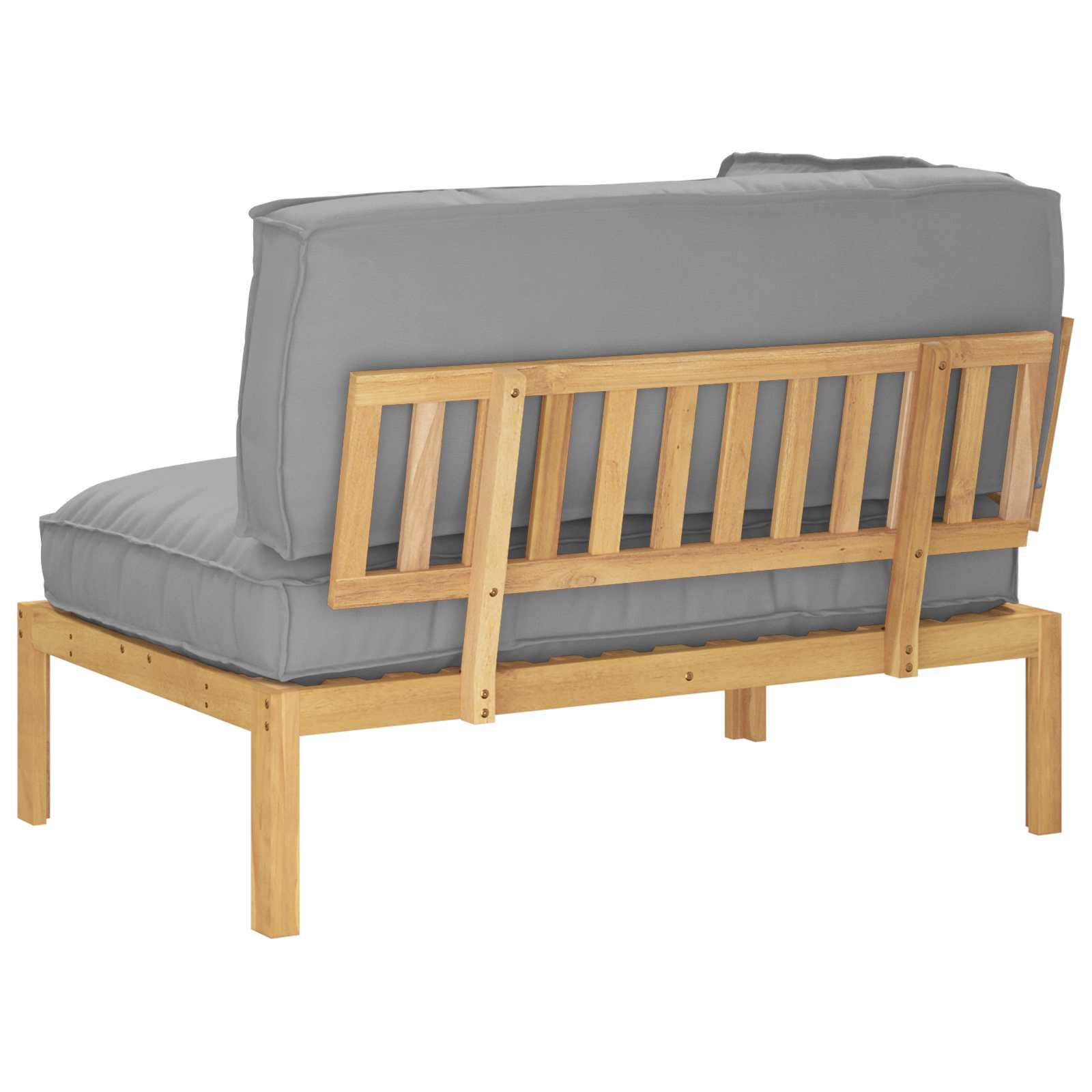 Sofa Sæt med pude Grå 131,5 x 92 x 69 cm Massivt Akacietræ