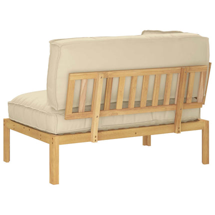 Sofa Sæt med pude Beige 133 x 92 x 69 cm Massivt Akacietræ