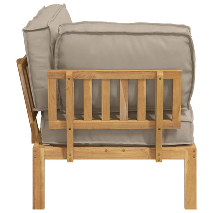 Sofa Sæt med pude Gråbrun 133 x 92 x 69 cm Massivt Akacietræ