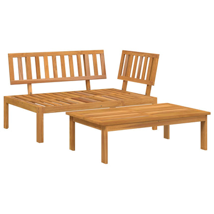 Sofa Sæt med pude Ensfarvet 2 pcs Beige Massivt Akacietræ