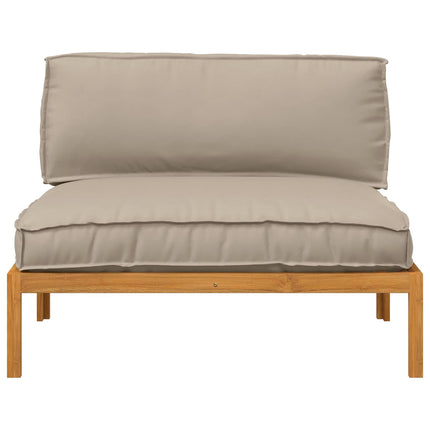 Sofa Sæt med pude Gråbrun 120 x 92 x 69 cm Massivt Akacietræ