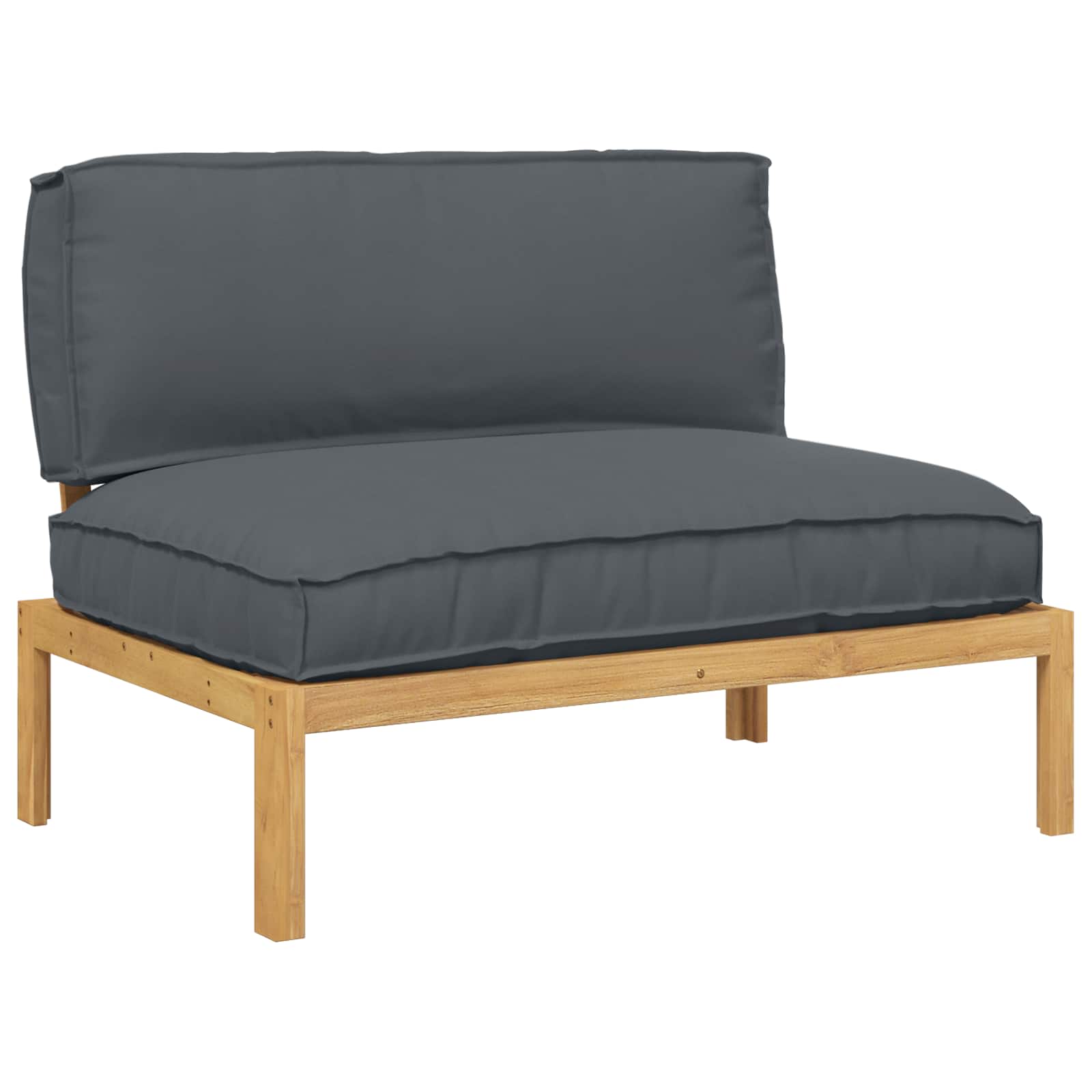 Sofa Sæt med pude Antracit 120 x 80 x 69 cm Massivt Akacietræ