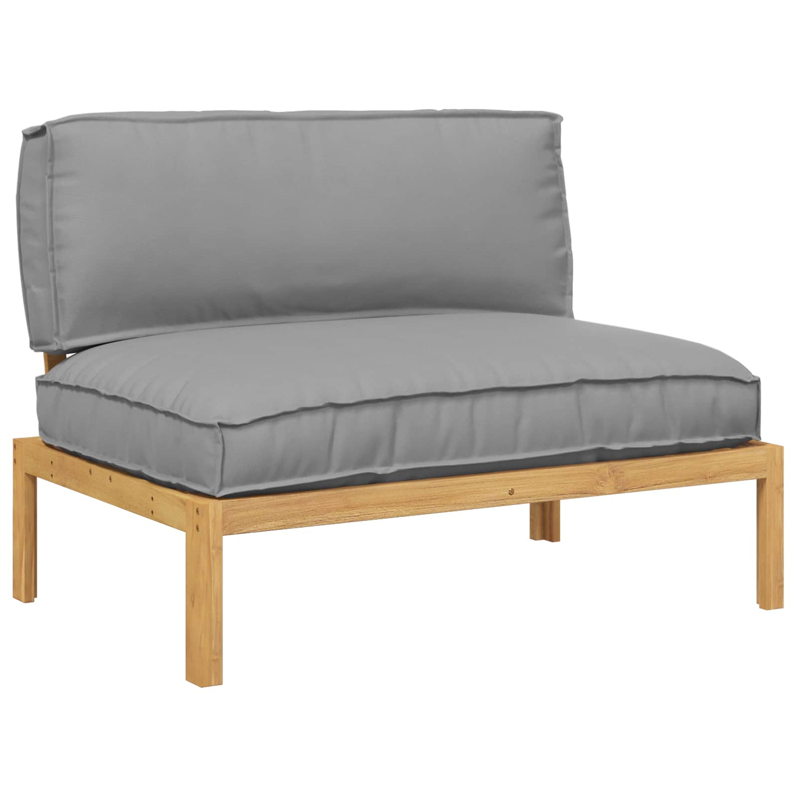 Sofa Sæt med pude Grå 120 x 80 x 69 cm Massivt Akacietræ