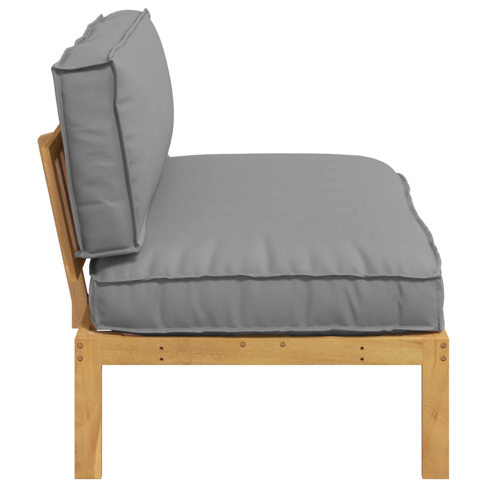 Sofa Sæt med pude Grå 120 x 80 x 69 cm Massivt Akacietræ