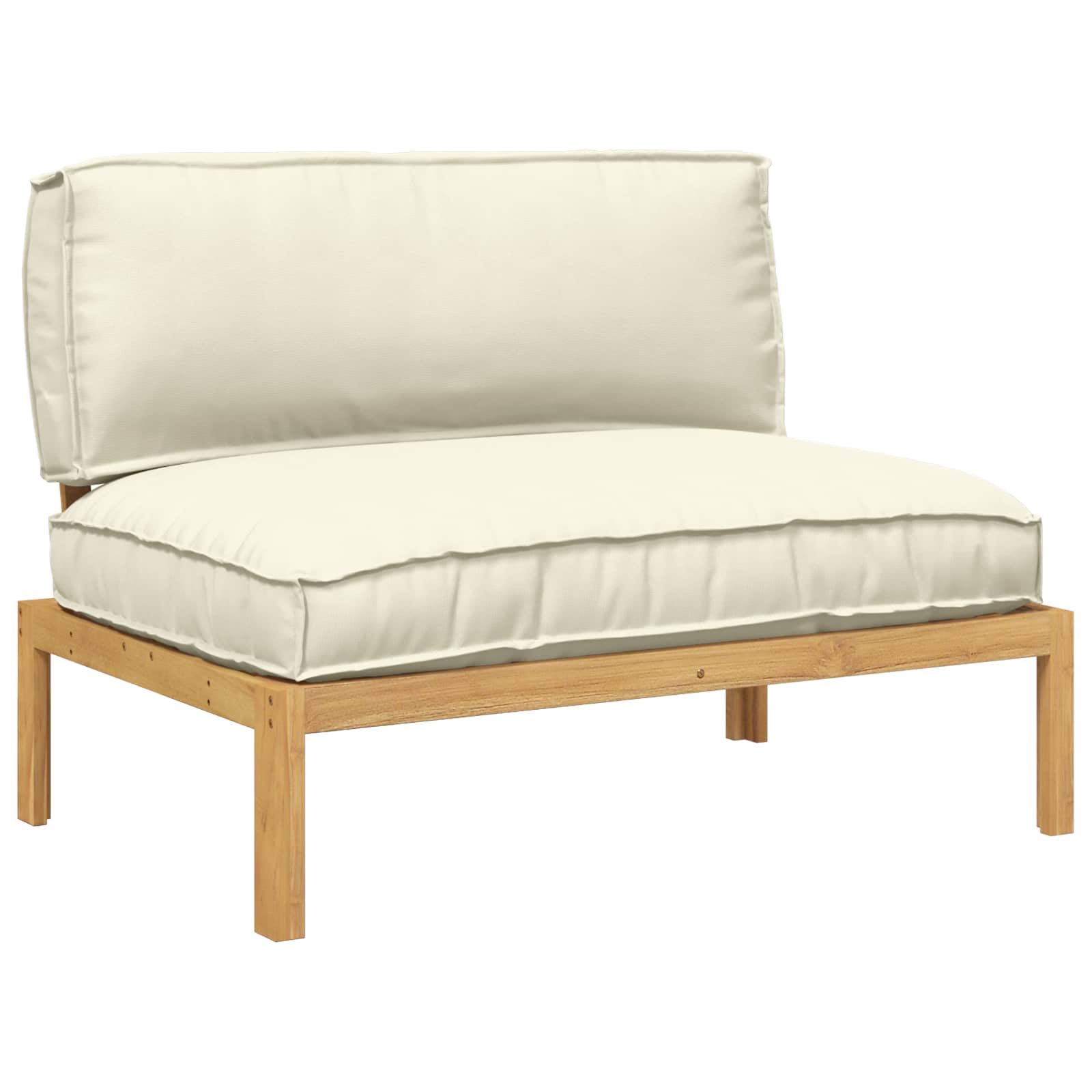Sofa Sæt med pude Creme 120 x 80 x 69 cm Massivt Akacietræ