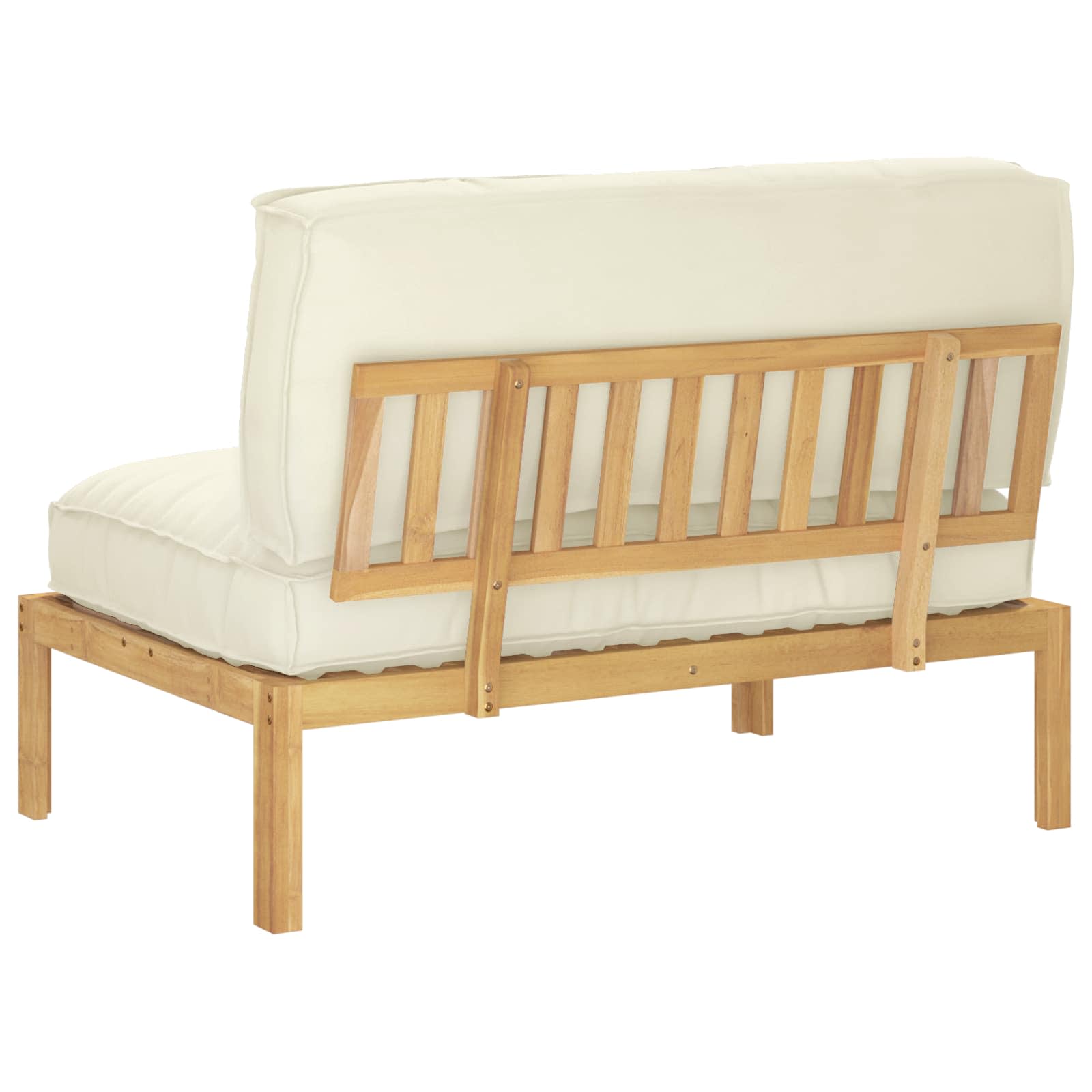 Sofa Sæt med pude Creme 120 x 80 x 69 cm Massivt Akacietræ