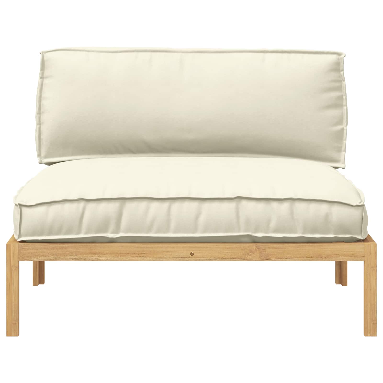 Sofa Sæt med pude Creme 120 x 80 x 69 cm Massivt Akacietræ