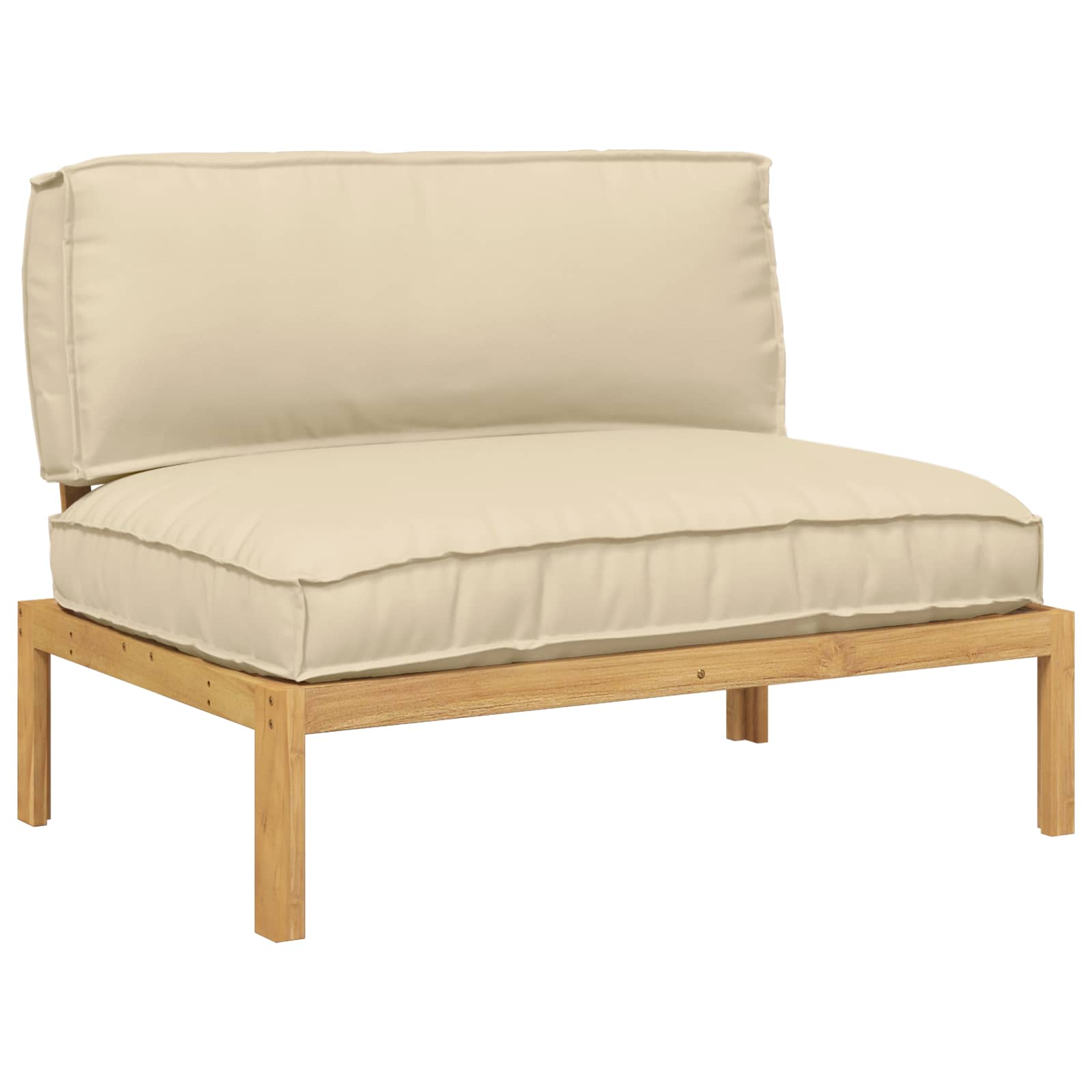 Sofa Sæt med pude Beige 120 x 80 x 69 cm Massivt Akacietræ