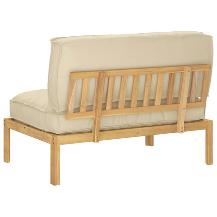 Sofa Sæt med pude Beige 120 x 92 x 69 cm Massivt Akacietræ