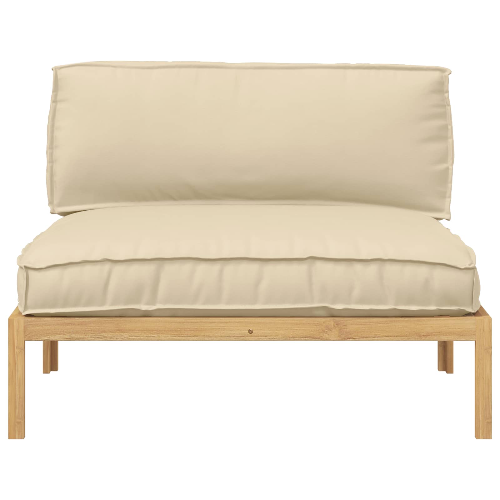 Sofa Sæt med pude Beige 120 x 80 x 69 cm Massivt Akacietræ