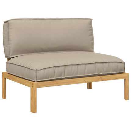 Sofa Sæt med pude Gråbrun 120 x 92 x 69 cm Massivt Akacietræ