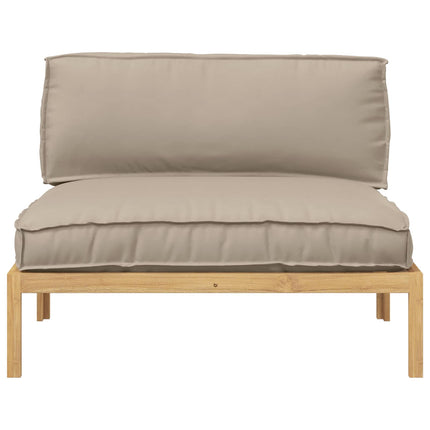Sofa Sæt med pude Gråbrun 120 x 92 x 69 cm Massivt Akacietræ
