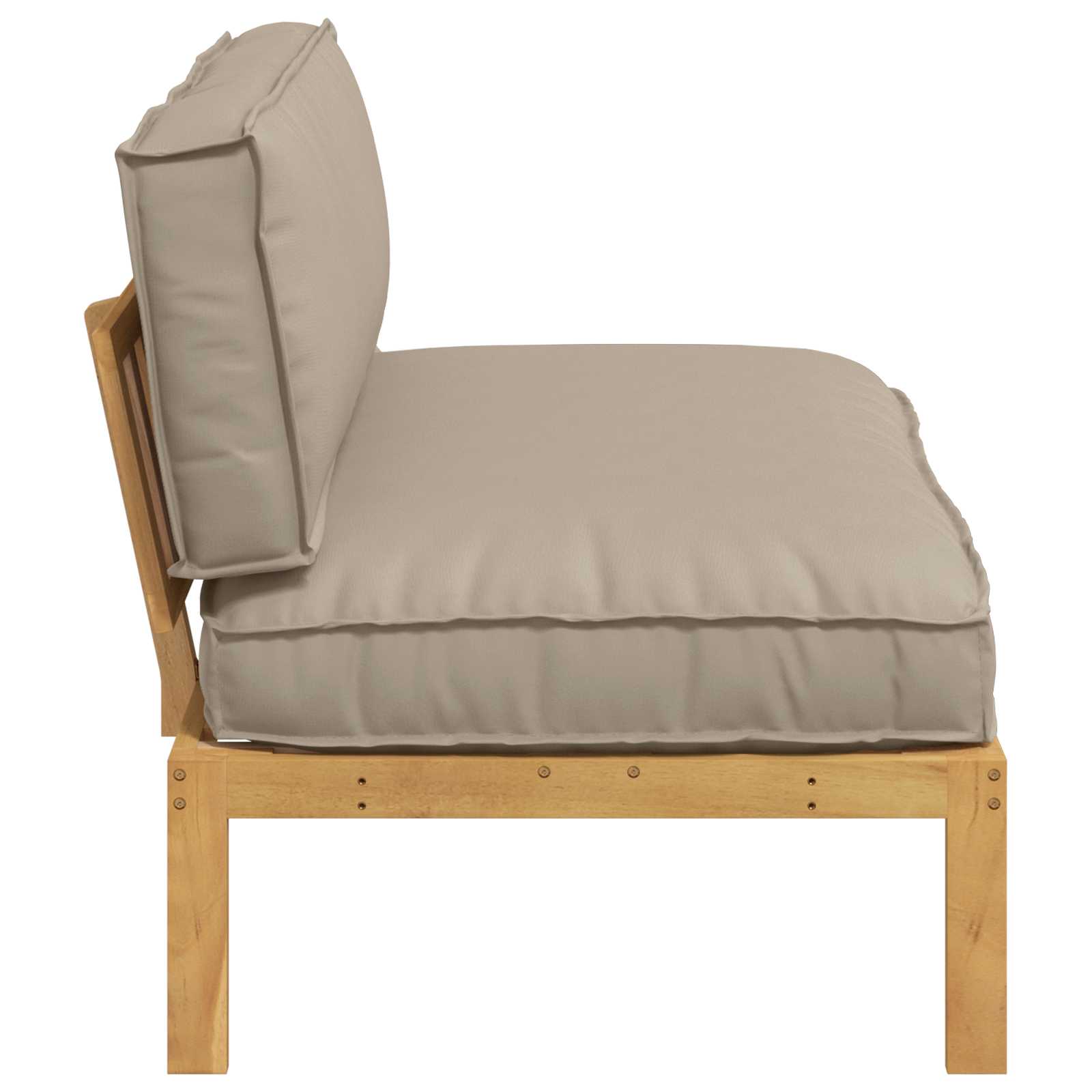 Sofa Sæt med pude Gråbrun 120 x 80 x 69 cm Massivt Akacietræ