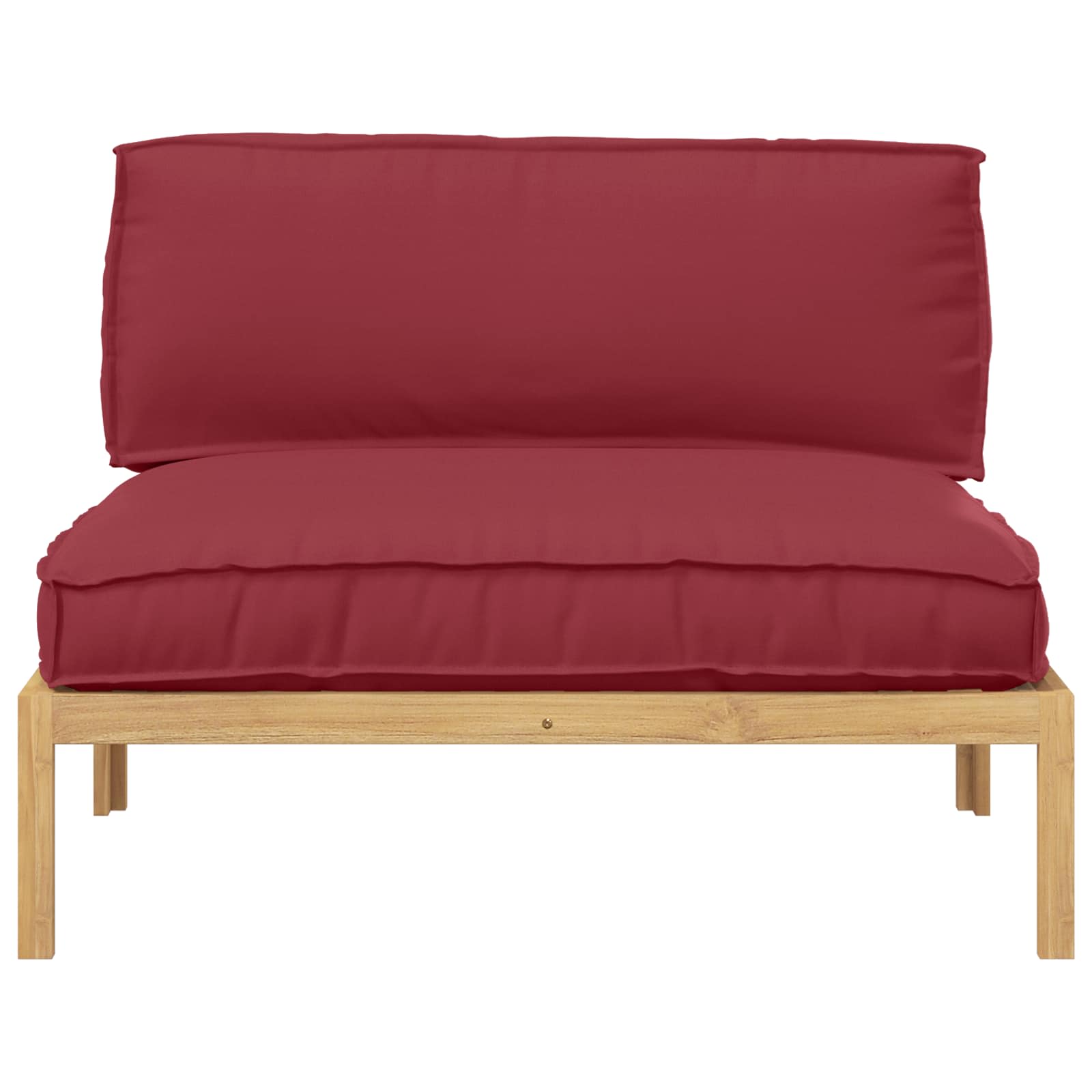 Sofa Sæt med pude Vinrød 120 x 80 x 69 cm Massivt Akacietræ