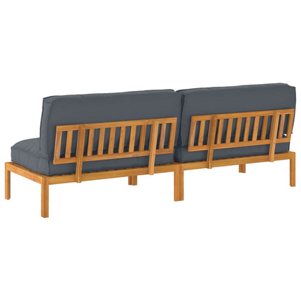 Sofa Sæt med pude Ensfarvet 2 pcs Antracit Massivt Akacietræ