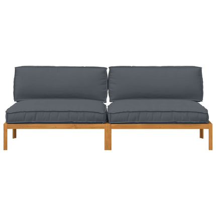 Sofa Sæt med pude Ensfarvet 2 pcs Antracit Massivt Akacietræ