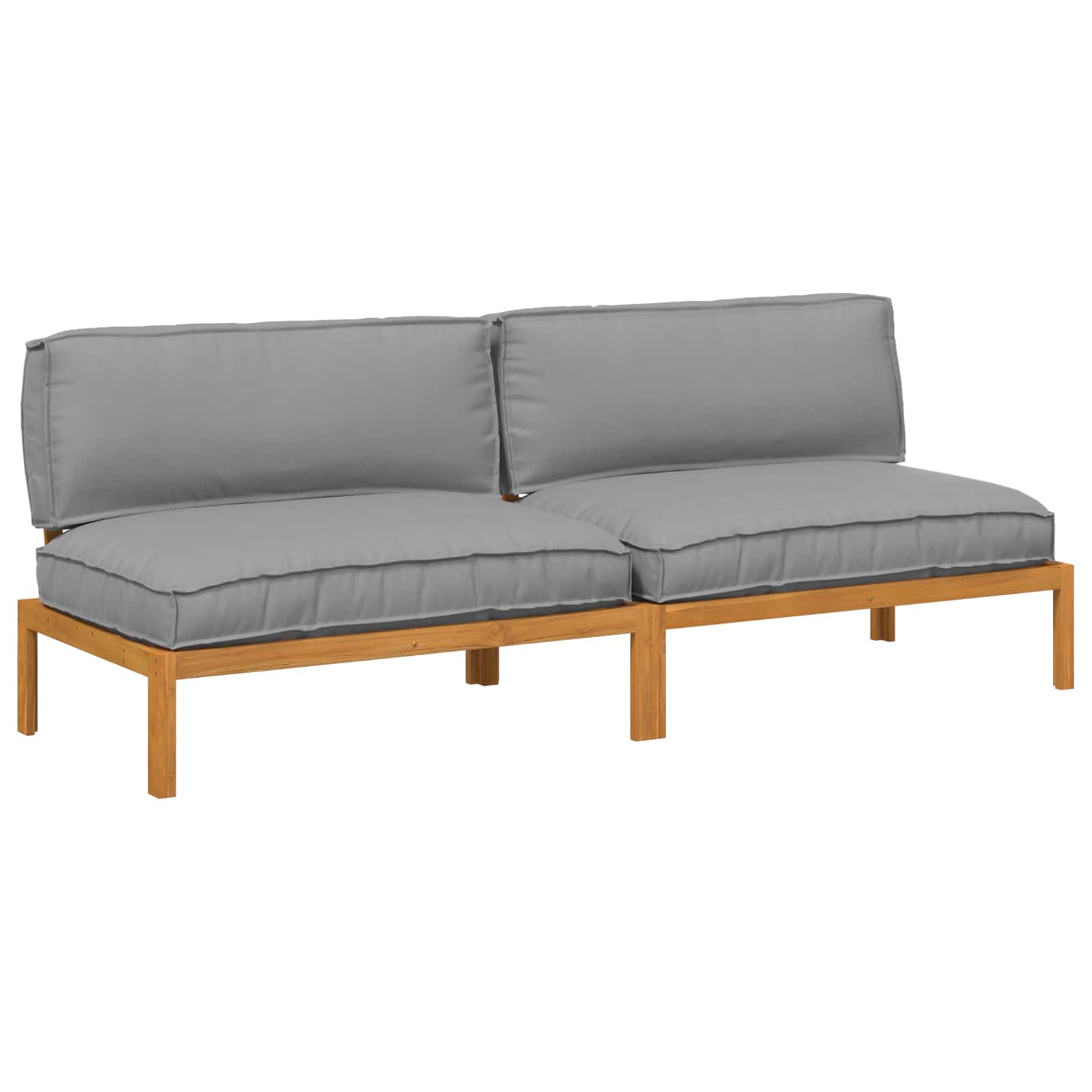 Sofa Sæt med pude Grå 240 x 80 x 69 cm Massivt Akacietræ