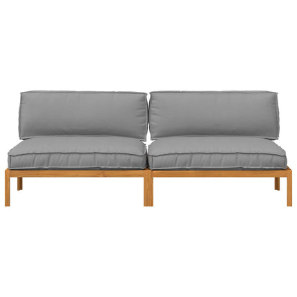 Sofa Sæt 2 stk. Grå Massivt Akacietræ