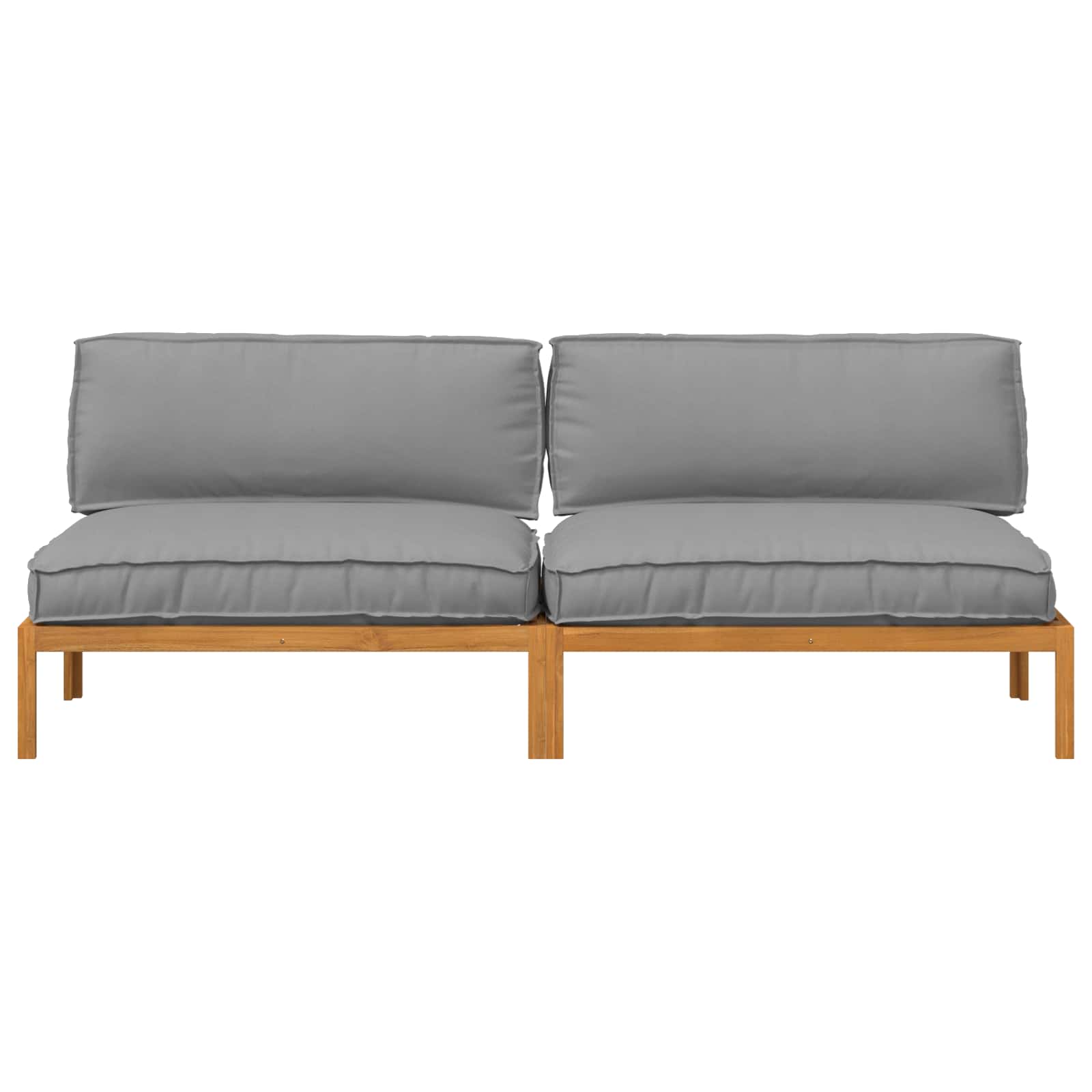 Sofa Sæt med pude Grå 240 x 80 x 69 cm Massivt Akacietræ
