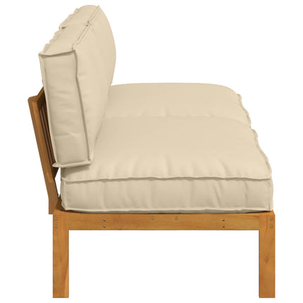 Sofa Sæt med pude Ensfarvet 2 pcs Beige Massivt Akacietræ