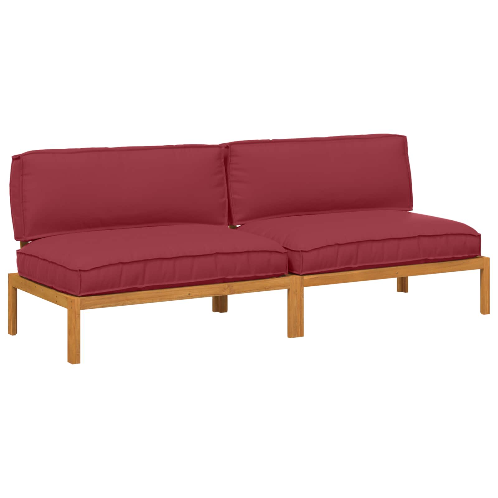 Sofa Sæt med pude Vinrød 240 x 80 x 69 cm Massivt Akacietræ