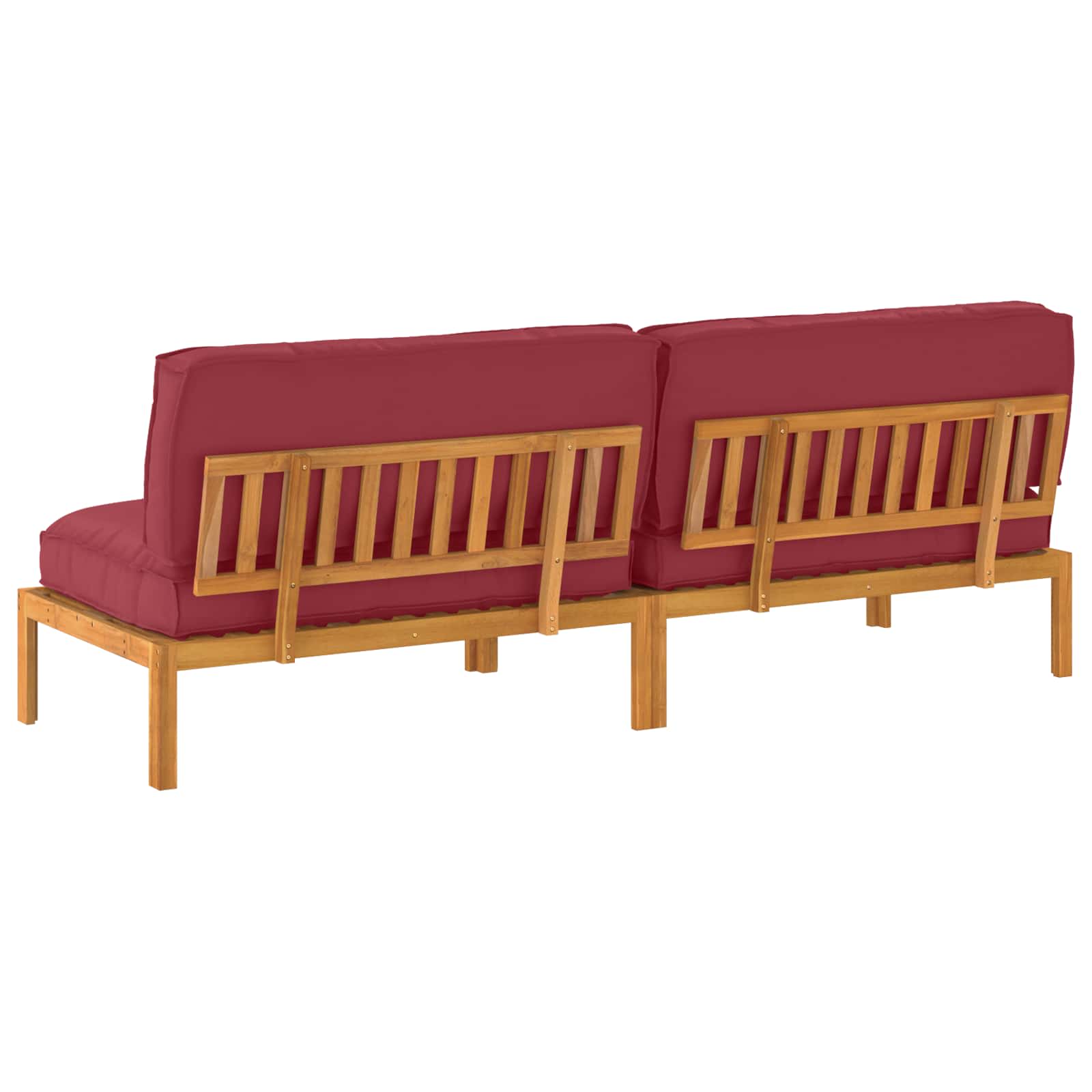 Sofa Sæt med pude Vinrød 240 x 80 x 69 cm Massivt Akacietræ