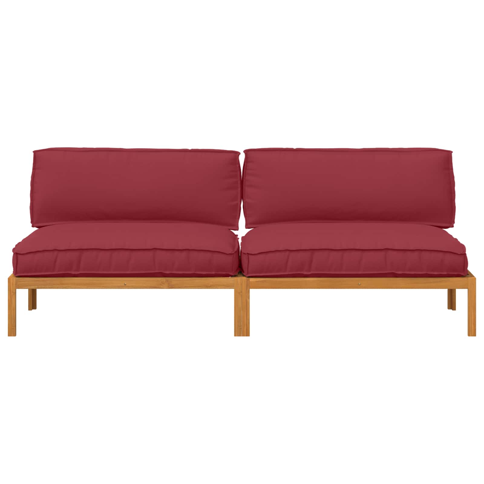 Sofa Sæt med pude Vinrød 240 x 80 x 69 cm Massivt Akacietræ