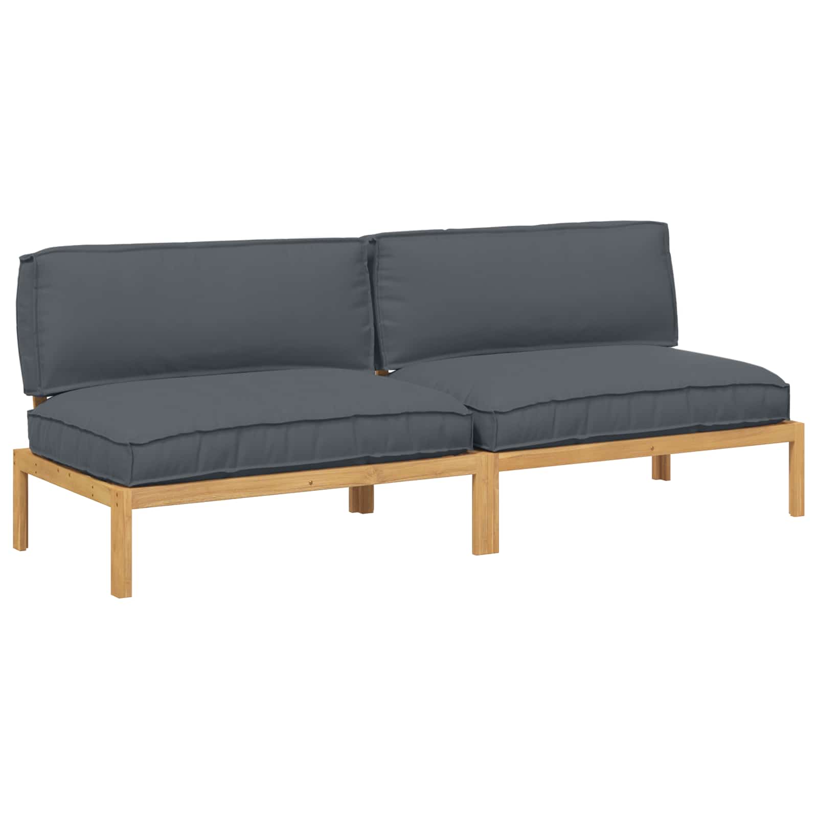 Sofa Sæt med pude Antracit 240 x 80 x 69 cm Massivt Akacietræ