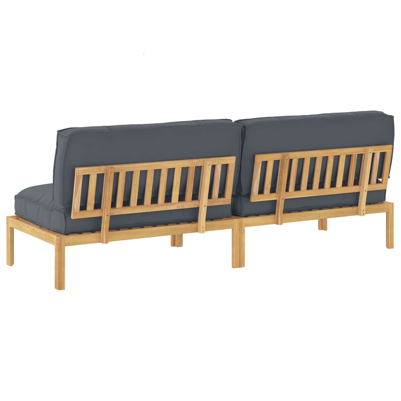 Sofa Sæt med pude Antracit 240 x 80 x 69 cm Massivt Akacietræ