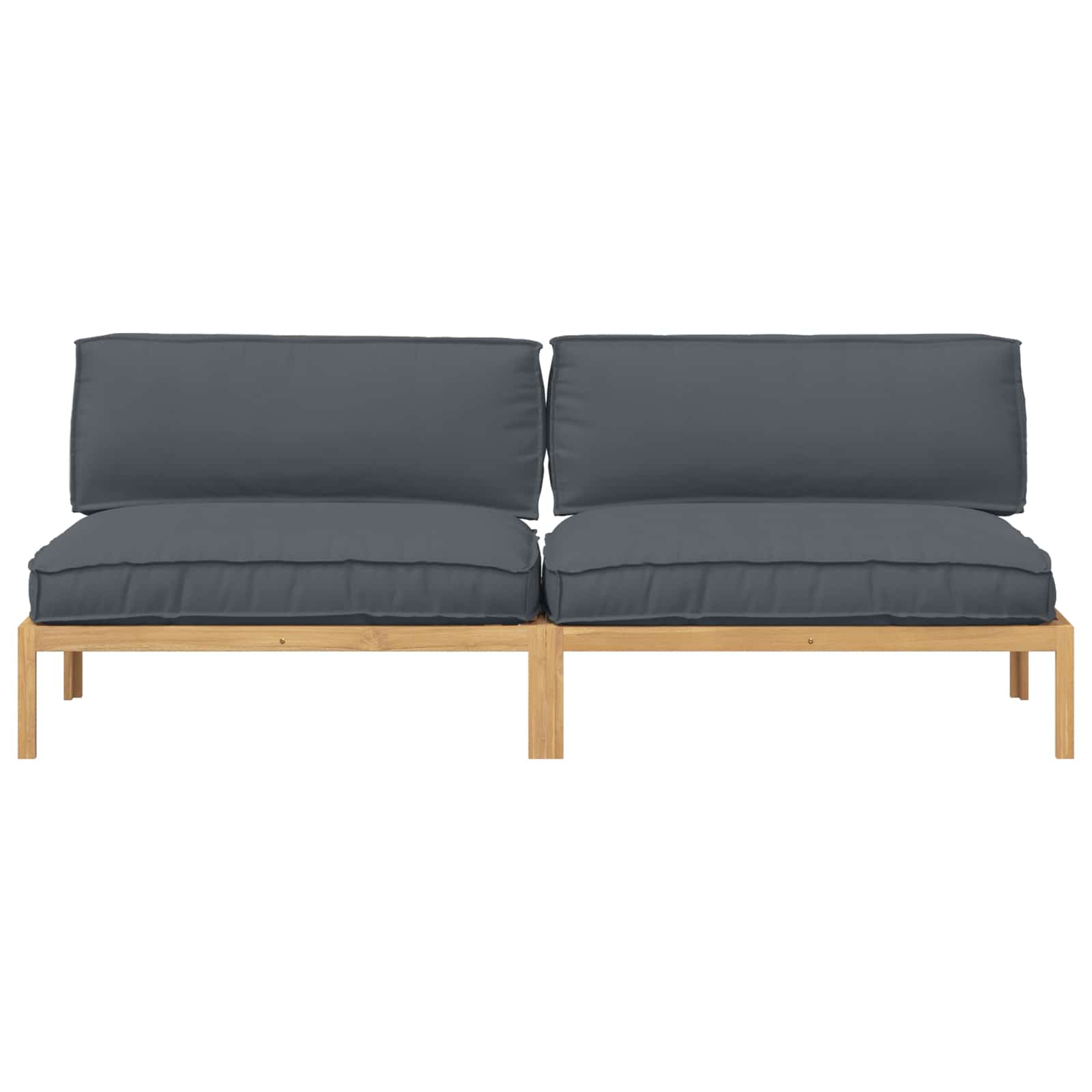 Sofa Sæt med pude Antracit 240 x 80 x 69 cm Massivt Akacietræ