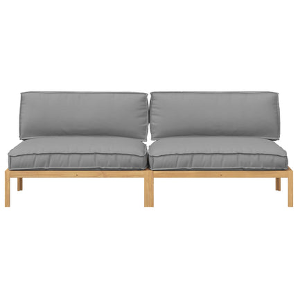 Sofa Sæt 2 stk. Grå Massivt Akacietræ