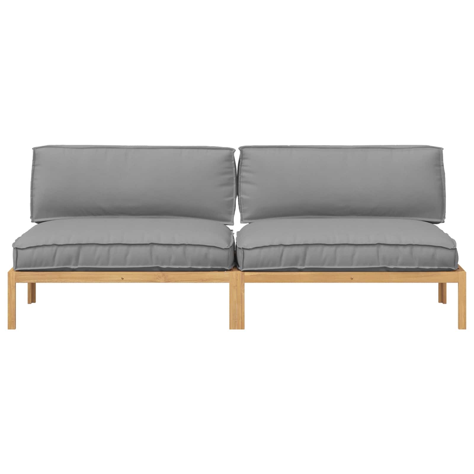 Sofa Sæt med pude Grå 240 x 80 x 69 cm Massivt Akacietræ