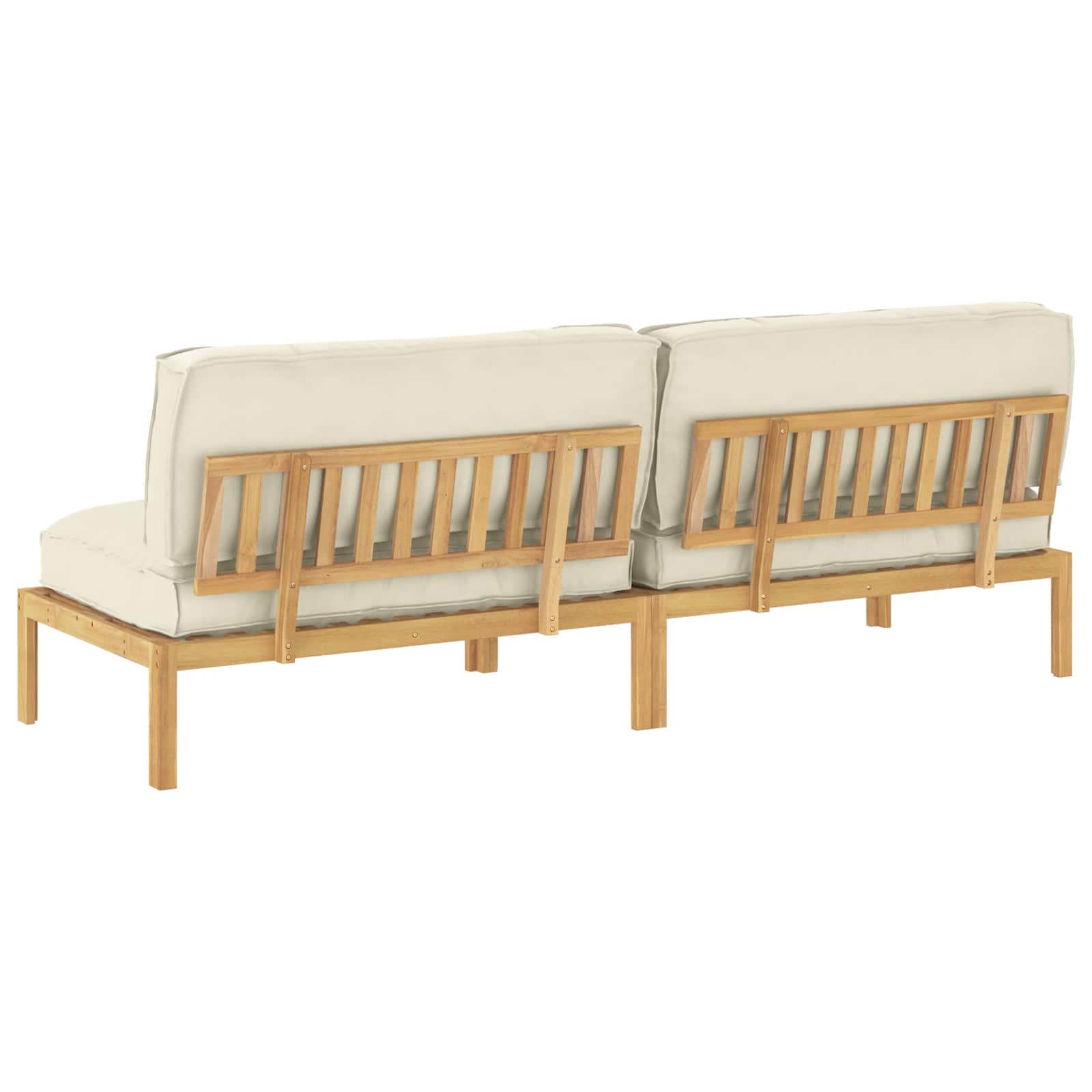 Sofa Sæt med pude Creme 240 x 80 x 69 cm Massivt Akacietræ