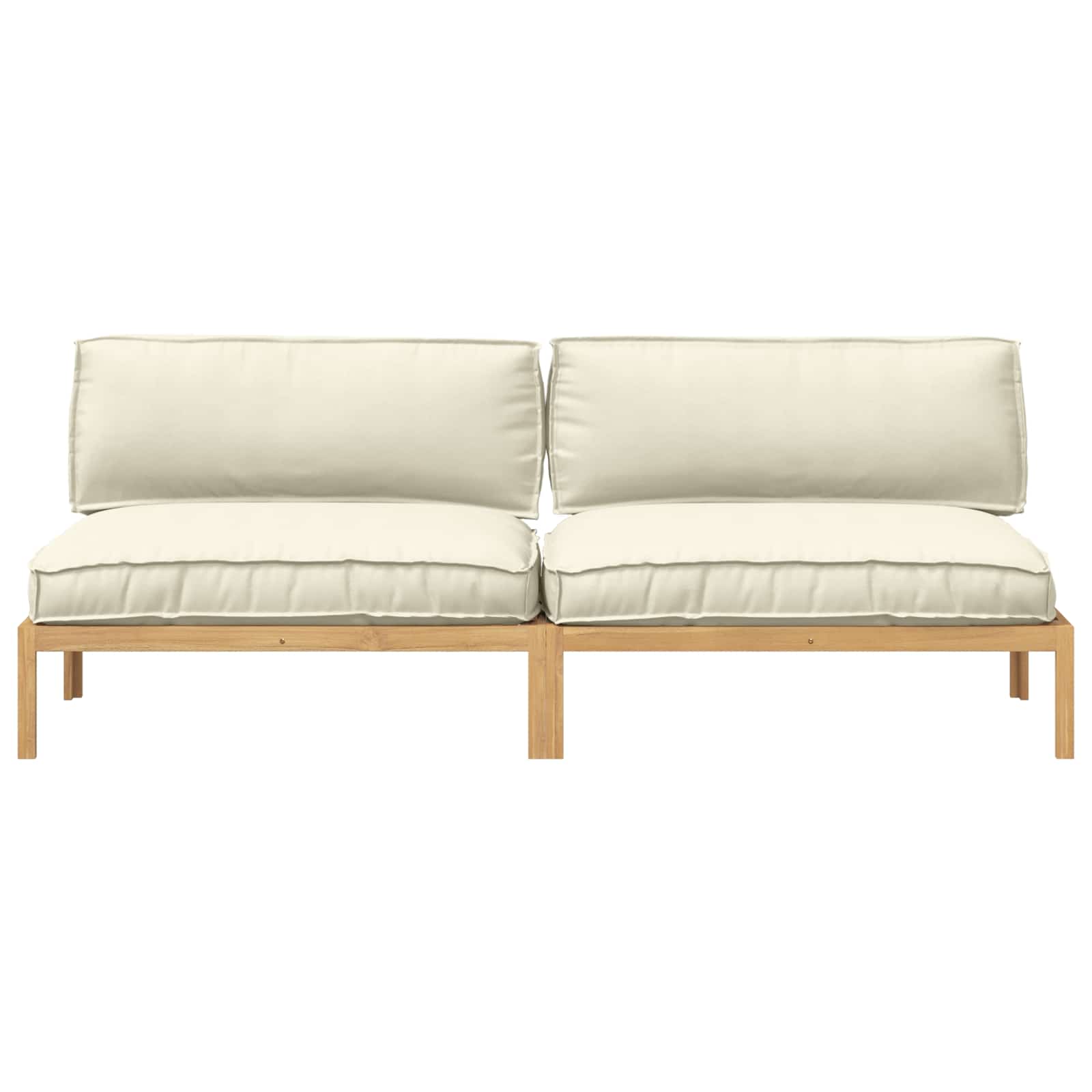 Sofa Sæt med pude Creme 240 x 80 x 69 cm Massivt Akacietræ