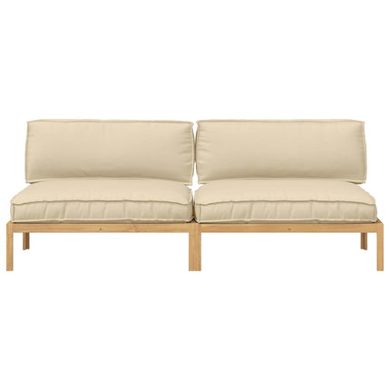 Sofa Sæt med pude Beige 240 x 92 x 69 cm Massivt Akacietræ
