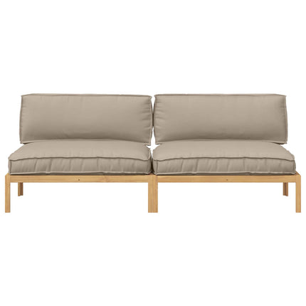 Sofa Sæt med pude Ensfarvet 2 pcs Gråbrun Massivt Akacietræ
