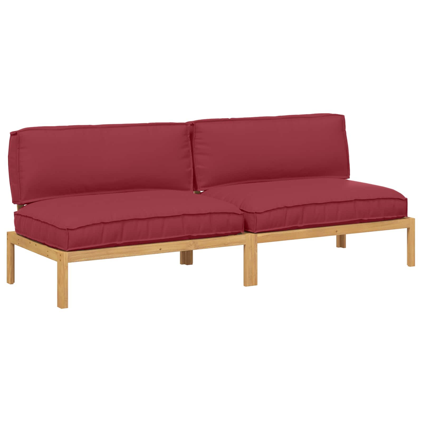 Sofa Sæt med pude Vinrød 240 x 80 x 69 cm Massivt Akacietræ