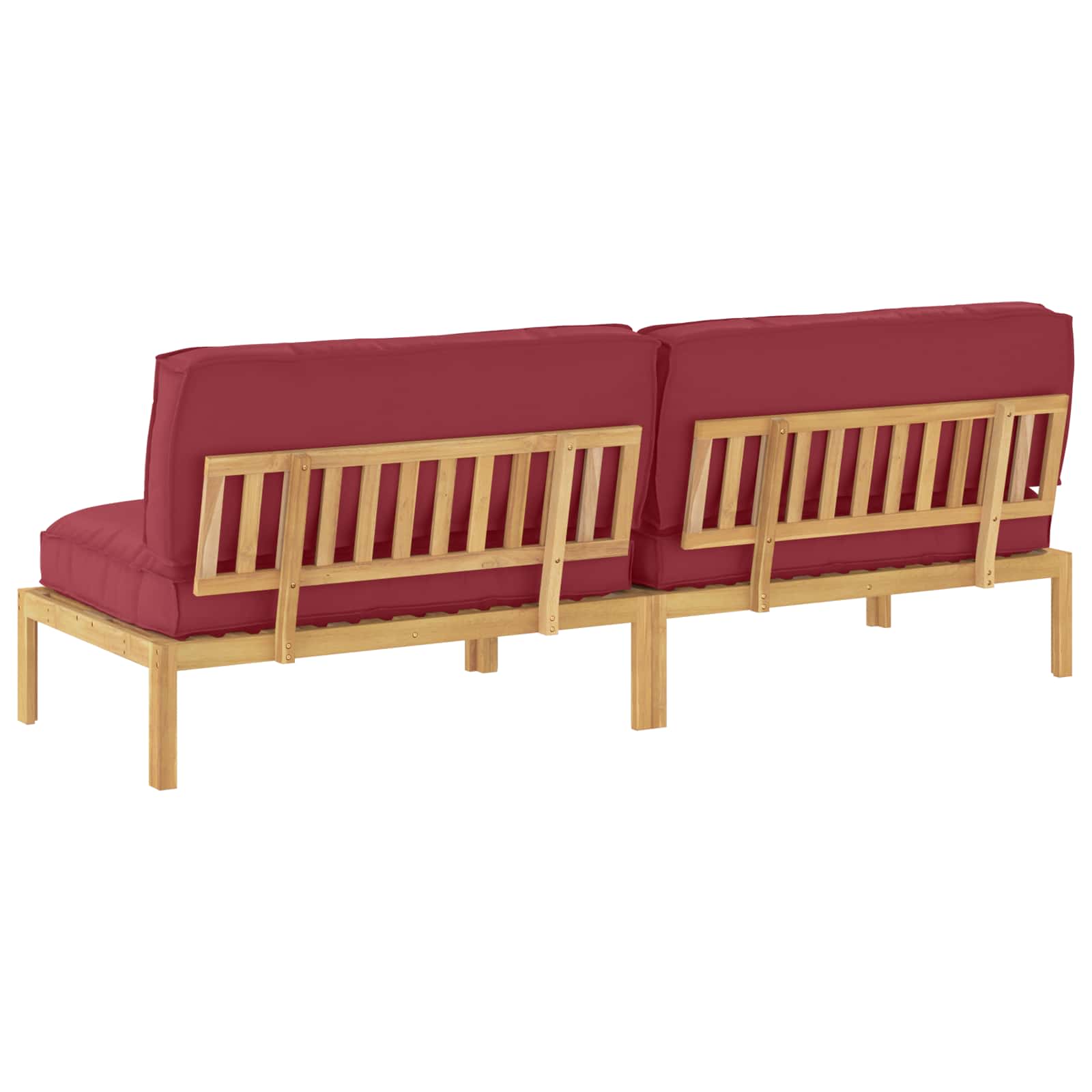 Sofa Sæt med pude Vinrød 240 x 80 x 69 cm Massivt Akacietræ