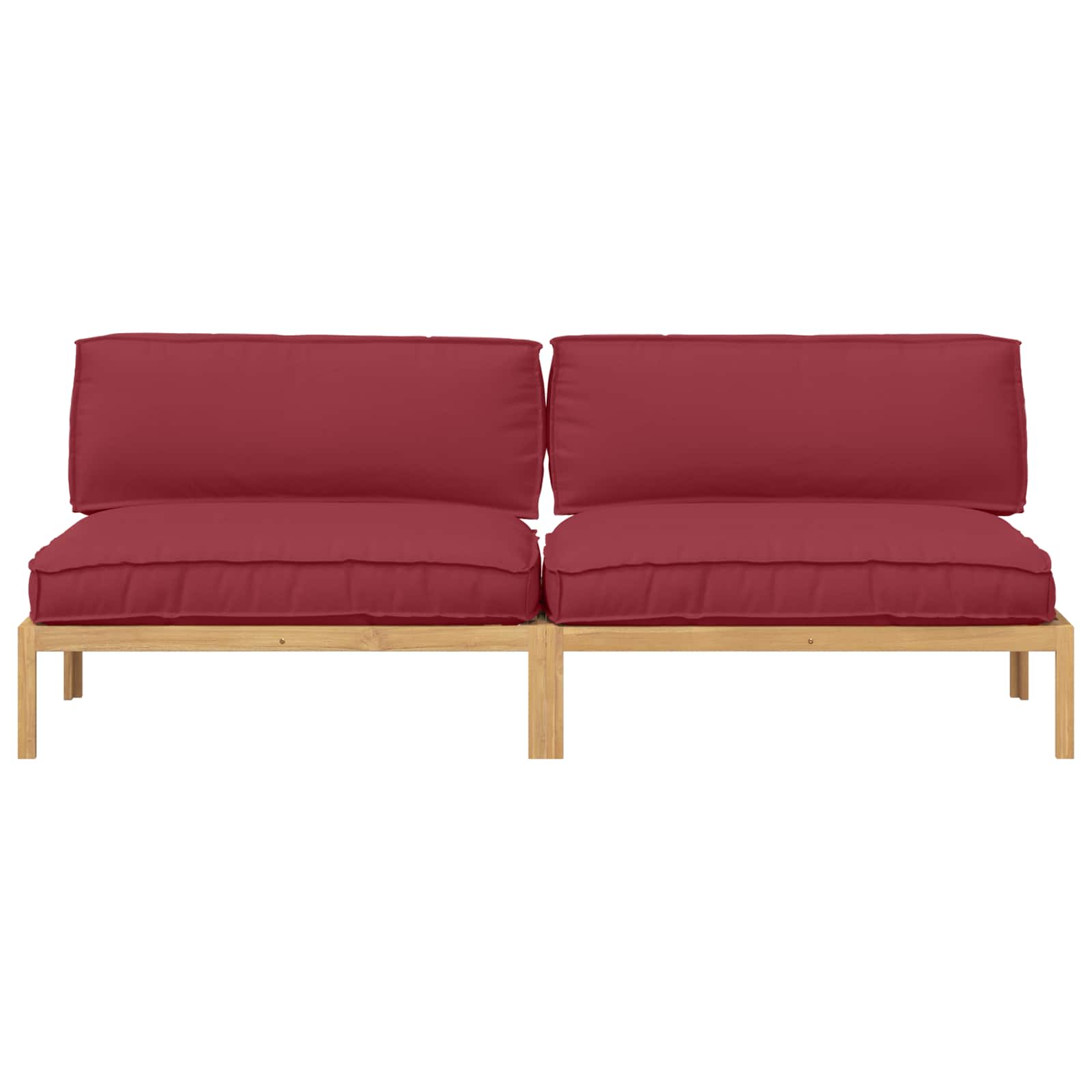 Sofa Sæt med pude Vinrød 240 x 80 x 69 cm Massivt Akacietræ