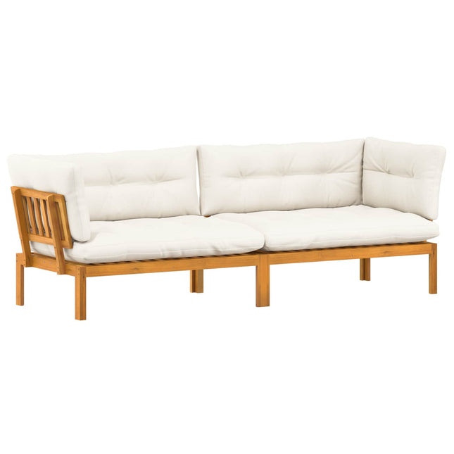 Havemøbel sæt til palle sofa 2 Stk Naturlig og Creme Hvid