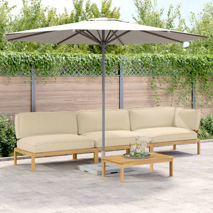 Sofa Sæt med pude Ensfarvet 4 pcs Beige Massivt Akacietræ