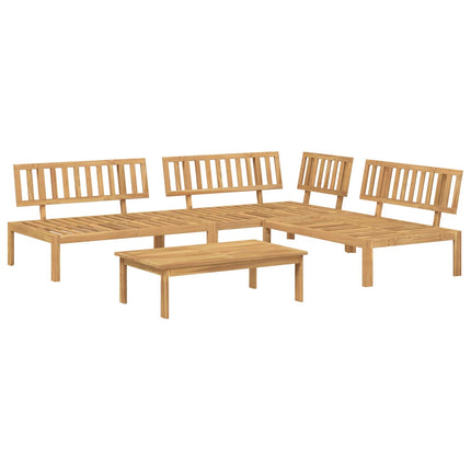 Sofa Sæt med pude Ensfarvet 4 pcs Beige Massivt Akacietræ