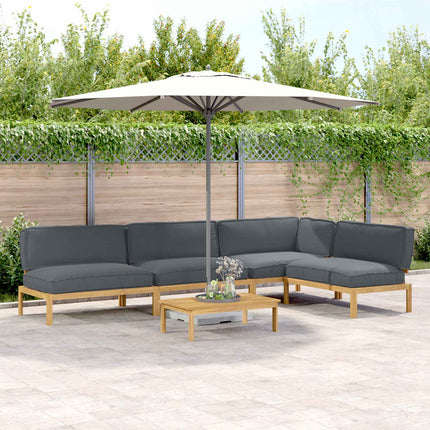 Sofa Sæt med pude Ensfarvet 5 pcs Antracit Massivt Akacietræ