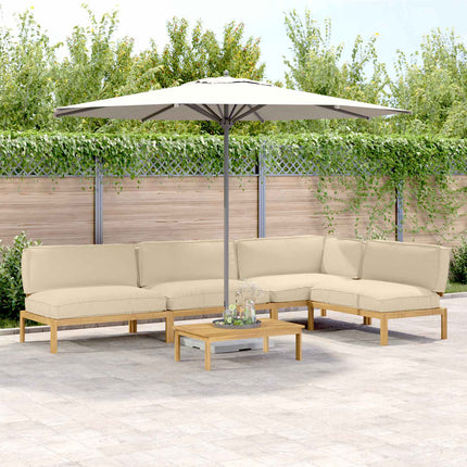 Sofa Sæt med pude Ensfarvet 5 pcs Beige Massivt Akacietræ